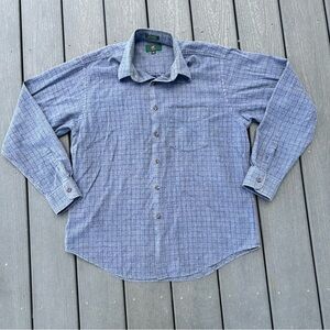 Club Room Blue Casual Button Down Shirt with Classic Style